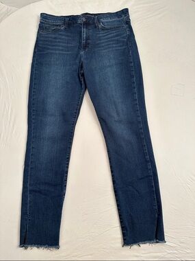 Joe’s Jeans high rise skinny ankle blue jeans with raw hem cuffs 31